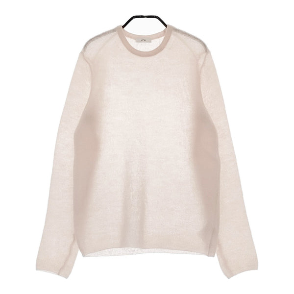 ATON スーパーキッドモヘヤクルーネックニット サイズ02 KRAGCW0717 定価53900円 ニット 24AW ピンク レディース エイトン【中古】5-0415T♪