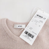 ATON スーパーキッドモヘヤクルーネックニット サイズ02 KRAGCW0717 定価53900円 ニット 24AW ピンク レディース エイトン【中古】5-0415T♪