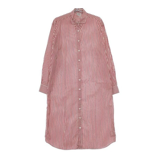 baserange OLE SHIRT DRESS ストライプ シャツワンピ ワンピース レッド ホワイト レディース ベースレンジ【中古】5-0604M∞