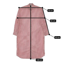 baserange OLE SHIRT DRESS ストライプ シャツワンピ ワンピース レッド ホワイト レディース ベースレンジ【中古】5-0604M∞