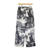 COS French Toile Linen Trousers フレンチトワル リネン パンツ ブラック ホワイト レディース コス【中古】5-0604M∞