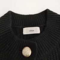 IENA COZUEANZAI ランダムボタンカーディガン 22080900740030 定価26400円 ウールカーディガン 22AW ブラック レディース イエナ【中古】5-0415T♪