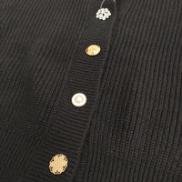 IENA COZUEANZAI ランダムボタンカーディガン 22080900740030 定価26400円 ウールカーディガン 22AW ブラック レディース イエナ【中古】5-0415T♪
