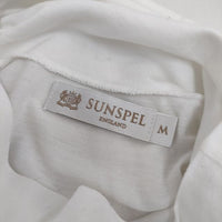 SUNSPEL コットン 英国製 ハイネック 長袖Ｔシャツ カットソー ロンＴ ホワイト レディース サンスペル【中古】5-0528M∞