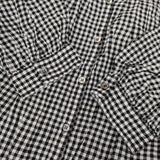 soil インド製 ギンガムチェック リネン 前ボタン ワンピース ブラック ホワイト レディース ソイル【中古】5-0823M∞