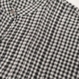 soil インド製 ギンガムチェック リネン 前ボタン ワンピース ブラック ホワイト レディース ソイル【中古】5-0823M∞