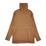 qualite コットンリブタートル ハイネックカットソー ニット ブラウン レディース カリテ【中古】5-0509M♪