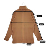 qualite コットンリブタートル ハイネックカットソー ニット ブラウン レディース カリテ【中古】5-0509M♪