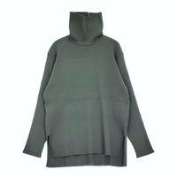 qualite コットンリブタートル ハイネックカットソー ニット グリーン レディース カリテ【中古】5-0509M♪