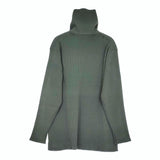 qualite コットンリブタートル ハイネックカットソー ニット グリーン レディース カリテ【中古】5-0509M♪