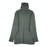 qualite コットンリブタートル ハイネックカットソー ニット グリーン レディース カリテ【中古】5-0509M♪