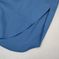 qualite バンドカラー スリット ヴィンテージブロードスタンドシャツ 長袖シャツ ブルー レディース カリテ【中古】5-0823M∞
