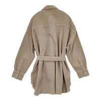 Healthy Denim ストレッチコーディロイビッグシャツ ベルト付き 長袖シャツ ベージュ レディース ヘルシーデニム【中古】5-0927T∞