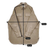 Healthy Denim ストレッチコーディロイビッグシャツ ベルト付き 長袖シャツ ベージュ レディース ヘルシーデニム【中古】5-0927T∞
