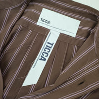 TICCA ノーカラースクエアビッグシャツ TBAA-048 ワンピース ブラウン ピンク レディース ティッカ【中古】5-0823M∞