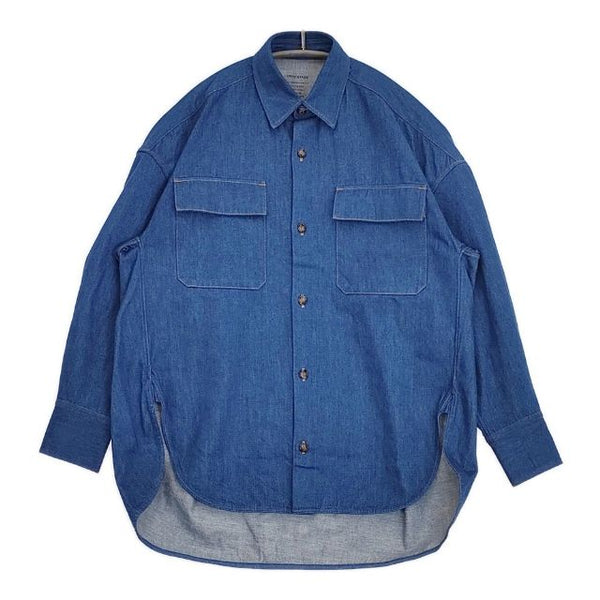CURRENTAGE オーバーサイズ 定価30800円 A2503FB 505 シャツ デニムジャケット ブルー レディース カレンテージ【中古】5-0823M∞