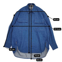 CURRENTAGE オーバーサイズ 定価30800円 A2503FB 505 シャツ デニムジャケット ブルー レディース カレンテージ【中古】5-0823M∞