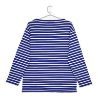 SAINT JAMES ウエッソン サイズ5 ボーダー 長袖Ｔシャツ カットソー ロンＴ ブルー ホワイト ユニセックス セントジェームス【中古】5-0705M∞