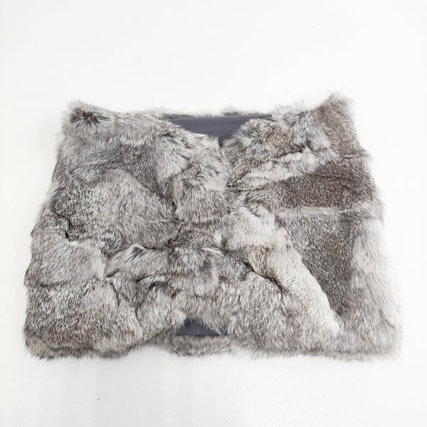 mizuiro-ind ラビットファー マフラー ネックウォーマー ライトグレー レディース ミズイロインド【中古】5-1023T◎