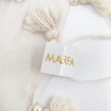 MARFA 未使用 ポンポンストール インド製 定価7000円 ストール ベージュ レディース マーファ【中古】5-0825M◎