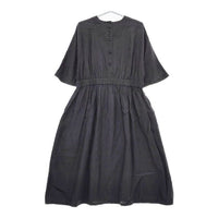 MAGALI リネン バックボタン ワンピース チャコールグレー レディース マガリ【中古】5-0616S∞