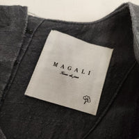 MAGALI リネン バックボタン ワンピース チャコールグレー レディース マガリ【中古】5-0616S∞
