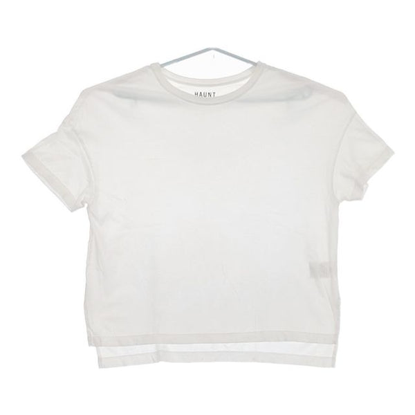 HAUNT コットン サイズ38 半袖Ｔシャツ カットソー ホワイト レディース ハウント【中古】5-0616S∞
