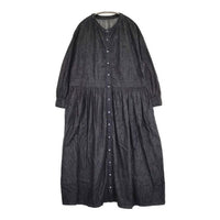 nest Robe 01233-1427 コットンリネンダンガリーギャザーワンピース 定価34100円 ワンピース ネイビー レディース ネストローブ【中古】5-0921M∞