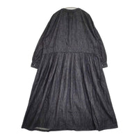 nest Robe 01233-1427 コットンリネンダンガリーギャザーワンピース 定価34100円 ワンピース ネイビー レディース ネストローブ【中古】5-0921M∞