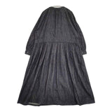 nest Robe 01233-1427 コットンリネンダンガリーギャザーワンピース 定価34100円 ワンピース ネイビー レディース ネストローブ【中古】5-0921M∞