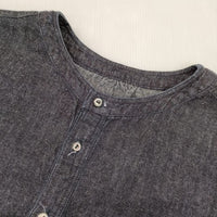 nest Robe 01233-1427 コットンリネンダンガリーギャザーワンピース 定価34100円 ワンピース ネイビー レディース ネストローブ【中古】5-0921M∞