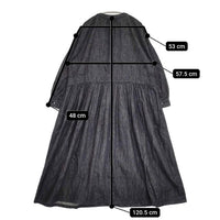 nest Robe 01233-1427 コットンリネンダンガリーギャザーワンピース 定価34100円 ワンピース ネイビー レディース ネストローブ【中古】5-0921M∞