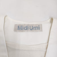 Midi-umi Vネックジャンパースカート ワンピース ホワイト レディース ミディウミ【中古】5-0509S♪