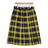 O'NEIL OF DUBLIN チェック キルト ウール 巻き ロングスカート イエロー ネイビー レディース オニールオブダブリン【中古】5-0927T∞