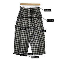 Midi-umi コットン イージーパンツ チェック パンツ グリーン ネイビー レディース ミディウミ【中古】5-0914G∞