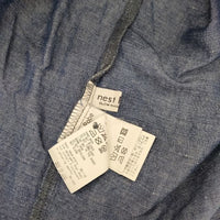 nest Robe 01204-1586 コットンリネンダンガリーフリル ラッフルカラー インディゴ ブラウス シャツ ブルー レディース ネストローブ【中古】5-0914M∞