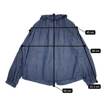 nest Robe 01204-1586 コットンリネンダンガリーフリル ラッフルカラー インディゴ ブラウス シャツ ブルー レディース ネストローブ【中古】5-0914M∞