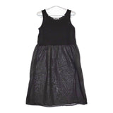chambre de charme ノースリーブ 切替 ギャザー ワンピース ブラック レディース シャンブルドゥシャーム【中古】5-0509S♪