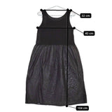 chambre de charme ノースリーブ 切替 ギャザー ワンピース ブラック レディース シャンブルドゥシャーム【中古】5-0509S♪