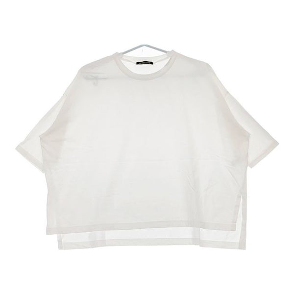 mizuiro-ind ワイド コットン 半袖Ｔシャツ カットソー ホワイト レディース ミズイロインド【中古】5-0616S∞