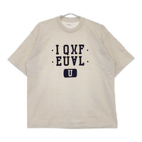 HARI カレッジロゴプリント メキシコ製 加工 半袖Ｔシャツ カットソー ライトベージュ レディース ハリ【中古】5-0616S∞