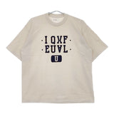 HARI カレッジロゴプリント メキシコ製 加工 半袖Ｔシャツ カットソー ライトベージュ レディース ハリ【中古】5-0616S∞