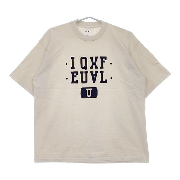 HARI カレッジロゴプリント メキシコ製 加工 半袖Ｔシャツ カットソー ライトベージュ レディース ハリ【中古】5-0616S∞
