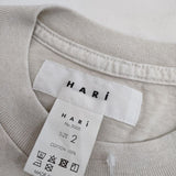 HARI カレッジロゴプリント メキシコ製 加工 半袖Ｔシャツ カットソー ライトベージュ レディース ハリ【中古】5-0616S∞