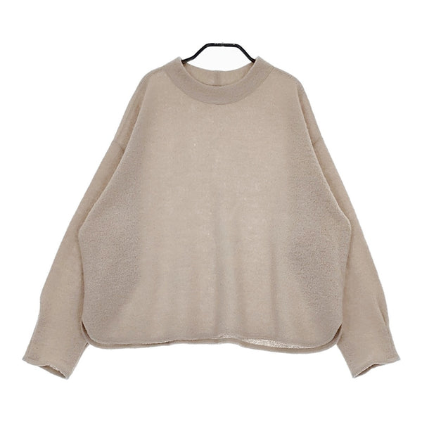 JURGEN LEHL J0144UB701 梨地ワイドモックネックカットソー 日本製 定価37400円 ニット 24AW ベージュ レディース ヨーガンレール【中古】5-0415T♪