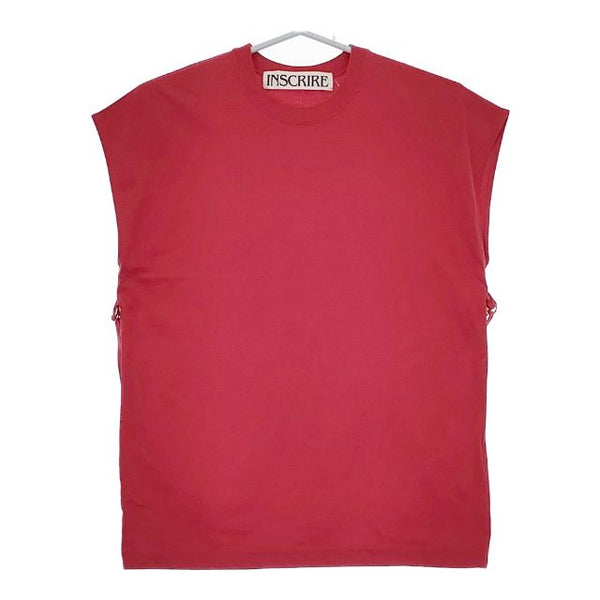 INSCRIRE Belted No Sleeve Tee 定価16500円 I23SS-CUT12 ノースリーブ Ｔシャツ カットソー 23SS レッド レディース アンスクリア【中古】5-0616S∞