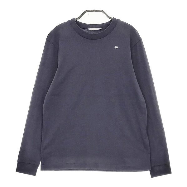 mina perhonen za8610 lisse サイズ38 コットン ワンポイント刺繍 長袖Ｔシャツ カットソー ネイビー レディース ミナペルホネン【中古】5-0509M♪