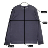 mina perhonen za8610 lisse サイズ38 コットン ワンポイント刺繍 長袖Ｔシャツ カットソー ネイビー レディース ミナペルホネン【中古】5-0509M♪