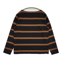 MHL. 595-1169502 WIDE STRIPE DRY JERSEY 長袖Ｔシャツ カットソー ロンＴ チャコールグレー ブラウン レディース エムエイチエル【中古】5-0914M∞