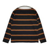 MHL. 595-1169502 WIDE STRIPE DRY JERSEY 長袖Ｔシャツ カットソー ロンＴ チャコールグレー ブラウン レディース エムエイチエル【中古】5-0914M∞